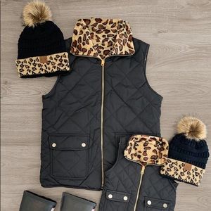 Black Cheetah Reversible Vest Size 1X/XL